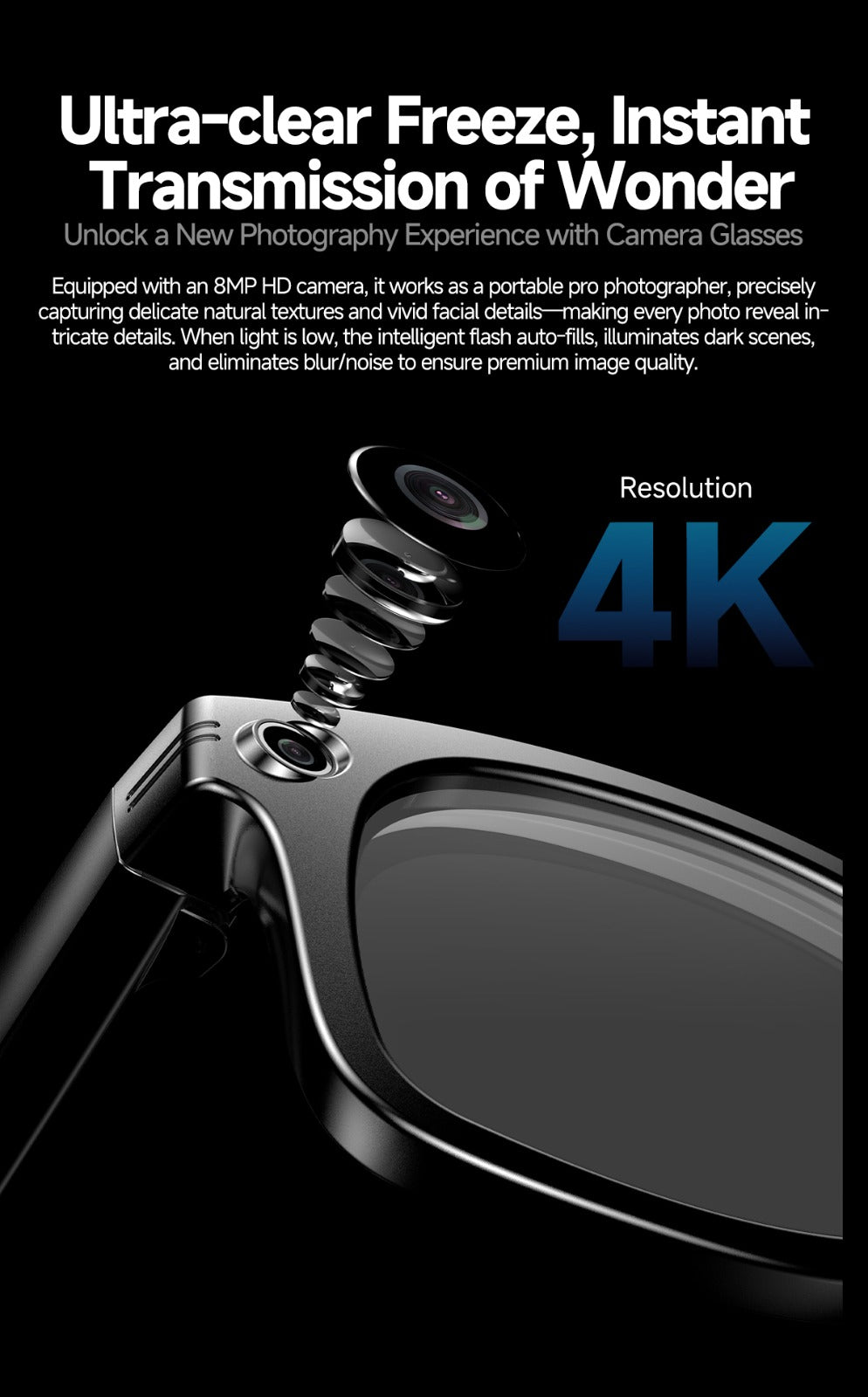 VISTIQ AI Glasses camera detail and resolution